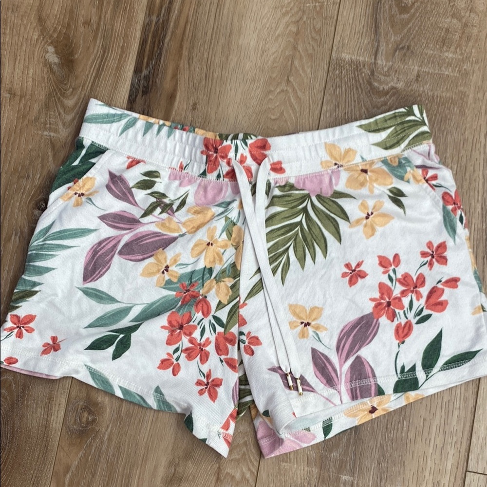 P.J. Salvage White and Red Athletic Shorts Vibrant Design